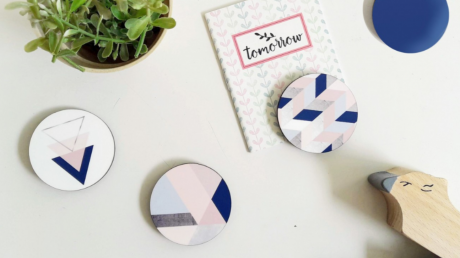 Wooden Fridge Magnet/Set of 4 Decorative Magnets/Button Magnets for your office