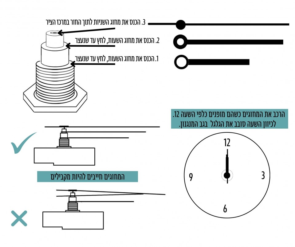שעון טקסטורות עץ עם מנגנון שקט - שעון קיר בעיצוב מקורי 