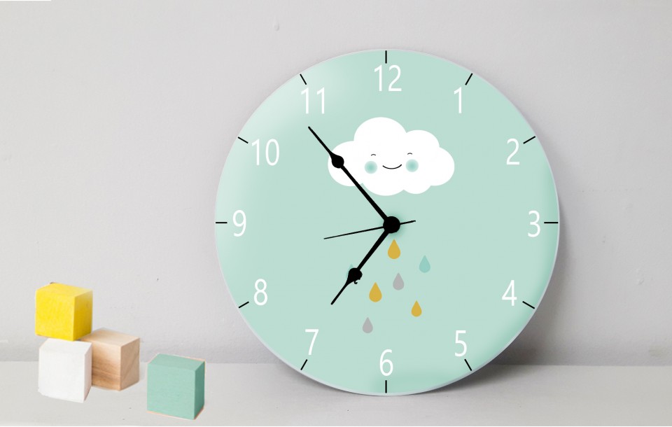 שעון קיר עגול בעיצוב נורדי מתאים לחדרי ילדים